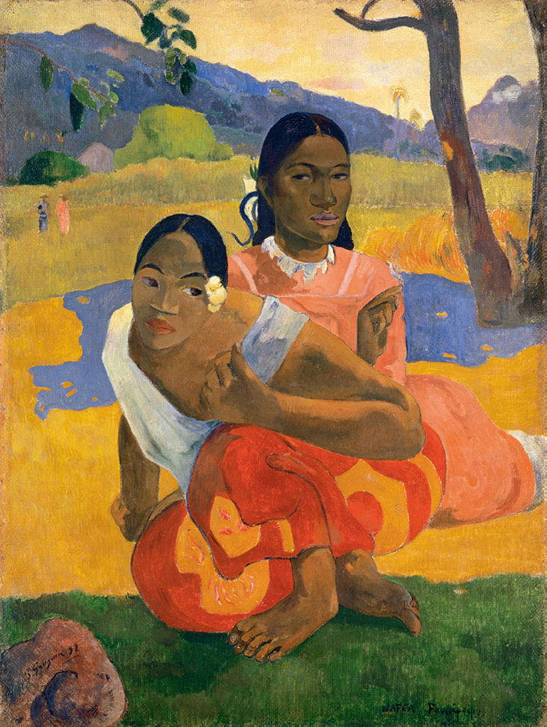 Paul Gauguin, Nafea Faa Ipoipo (1892; olio su tela, 105 x 77,5 cm) Paul Gauguin, Nafea Faa Ipoipo (1892; olio su tela, 105 x 77,5 cm)