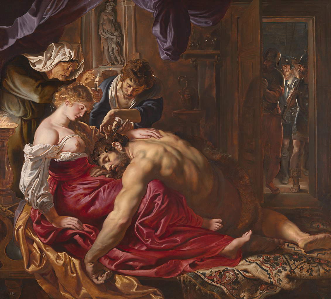 Pieter Paul Rubens, Samson und Delilah (um 1609-1610; Öl auf Tafel, ,185 x 205 cm; London, National Gallery) Pieter Paul Rubens, Samson und Delilah (um 1609-1610; Öl auf Tafel, ,185 x 205 cm; London, National Gallery)