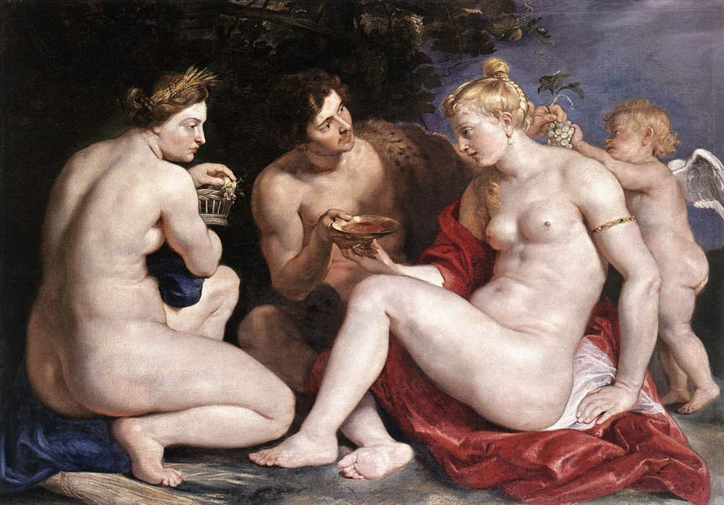 Pieter Paul Rubens, Venus, Amor, Bacchus und Ceres (1612-1613; Öl auf Leinwand, 140,5 x 200 cm; Kassel, Gemäldegalerie) Pieter Paul Rubens, Venus, Amor, Bacchus und Ceres (1612-1613; Öl auf Leinwand, 140,5 x 200 cm; Kassel, Gemäldegalerie)