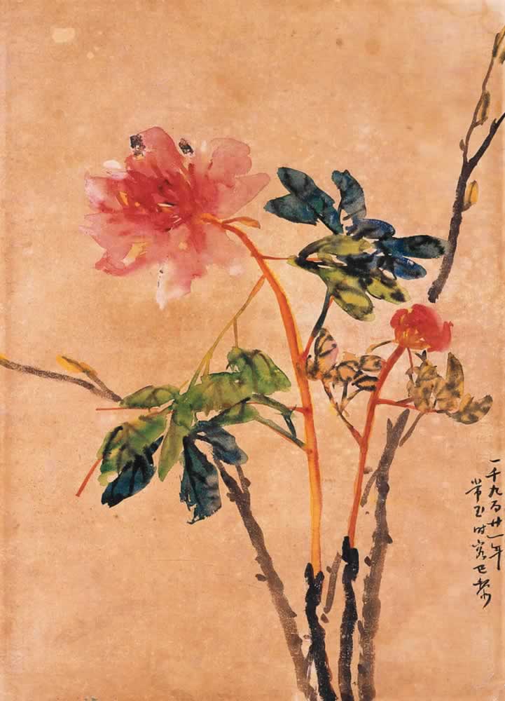 Sanyu, Pivoines (1921; inchiostro e acquerello su carta, 60,5 x 43,5 cm) Sanyu, Pivoines (1921; inchiostro e acquerello su carta, 60,5 x 43,5 cm)