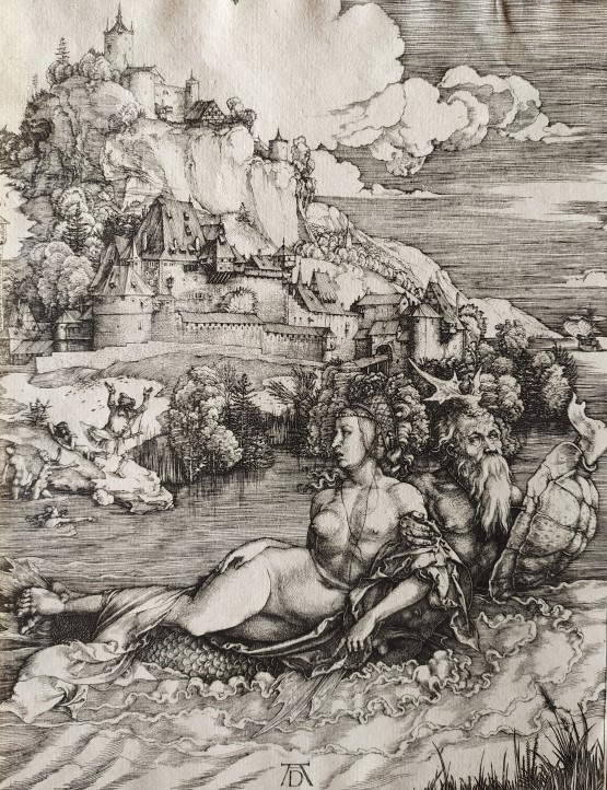 Alberto Durero, El monstruo marino (c. 1498; grabado al buril, 254 x 189 mm; Anghiari, Museo della Battaglia e di Anghiari) Alberto Durero, El monstruo marino (c. 1498; grabado al buril, 254 x 189 mm; Anghiari, Museo della Battaglia e di Anghiari)