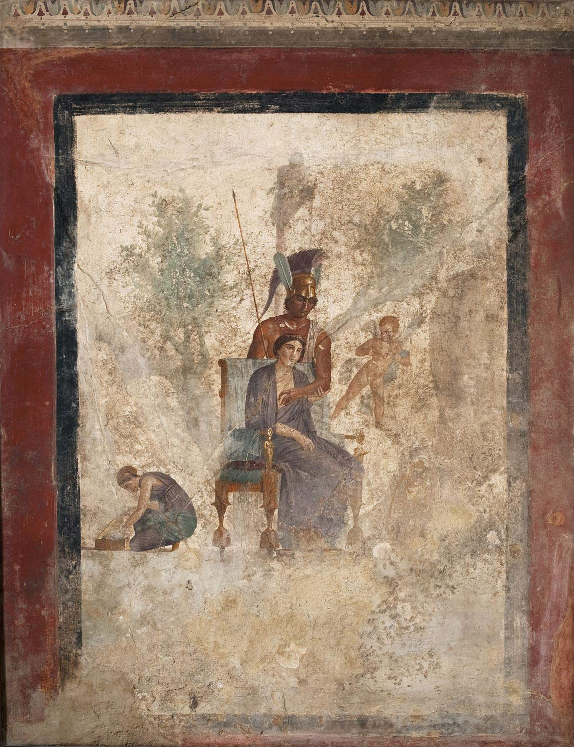 Afrodite e Marte (Pompei, VII, 2, 23, Casa dell'amore punito, tablinum f, parete sud, sezione centrale, dipinto; I secolo d.C. - III stile; Affresco, 154 x 116 cm; Napoli, MANN, inv. 9249) Afrodite e Marte (Pompei, VII, 2, 23, Casa dell'amore punito, tablinum f, parete sud, sezione centrale, dipinto; I secolo d.C. - III stile; Affresco, 154 x 116 cm; Napoli, MANN, inv. 9249)