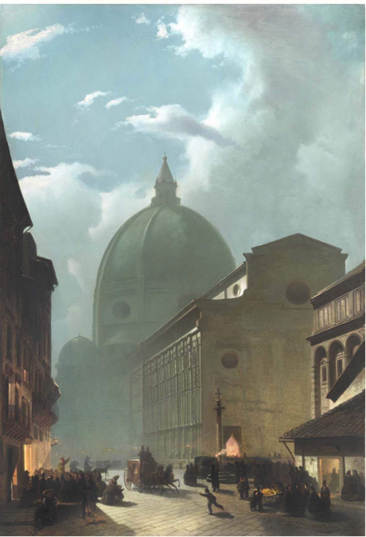 Alfred Berg, Vista nocturna de la catedral de Santa Maria del Fiore (óleo sobre lienzo, 140 x 97 cm). Presentado por la Galería Paolo Antonacci Alfred Berg, Vista nocturna de la catedral de Santa Maria del Fiore (óleo sobre lienzo, 140 x 97 cm). Presentado por la Galería Paolo Antonacci