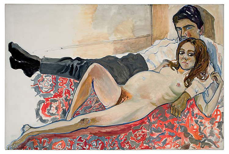 Alice Neel, Die schwangere Julie und Algis (1967; Öl auf Leinwand, 106,7 x 162,6 cm; New York, Metropolitan Museum)