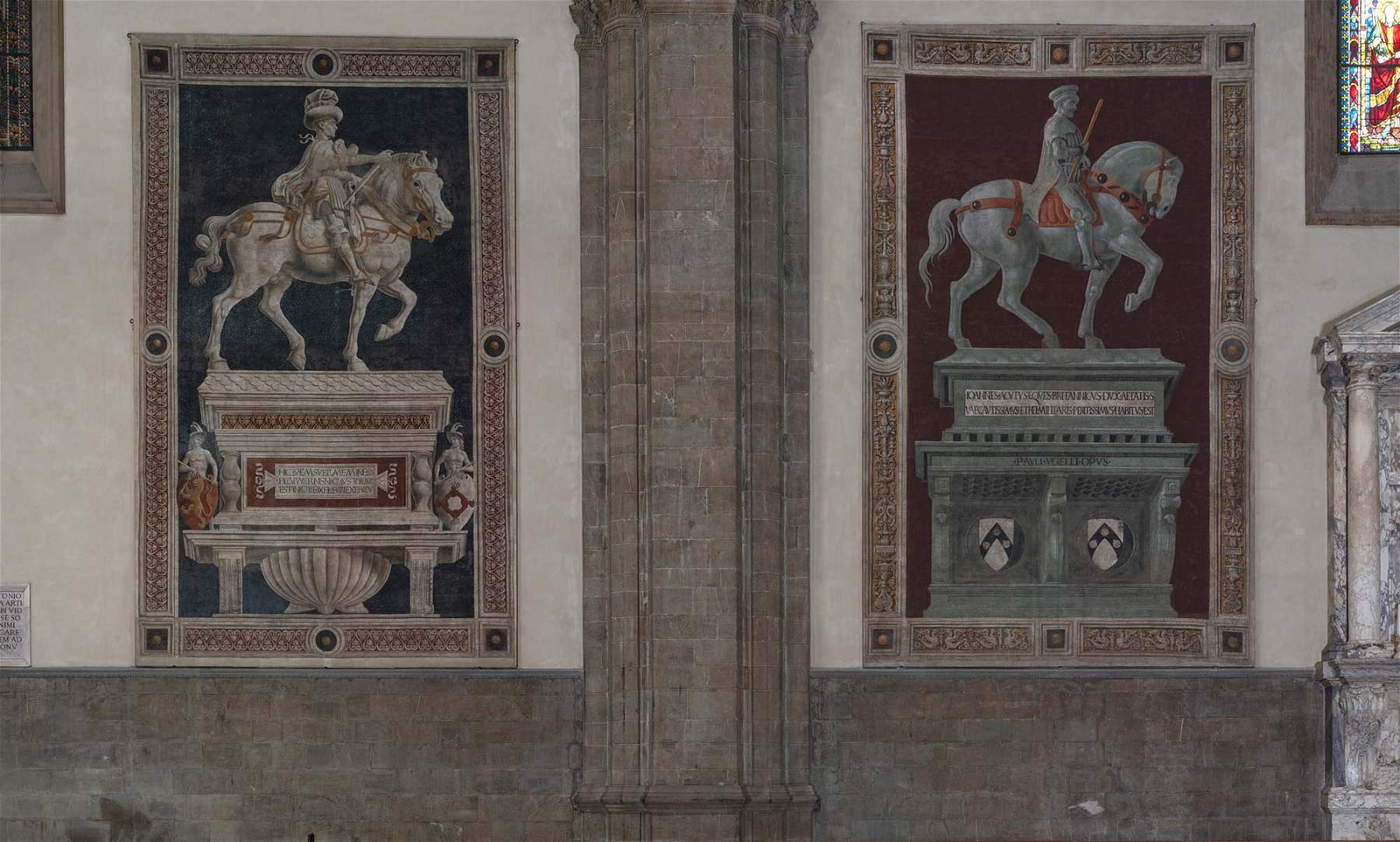 Cathédrale de Florence, fin de la restauration des condottieri par Paolo Uccello et Andrea del Castagno
