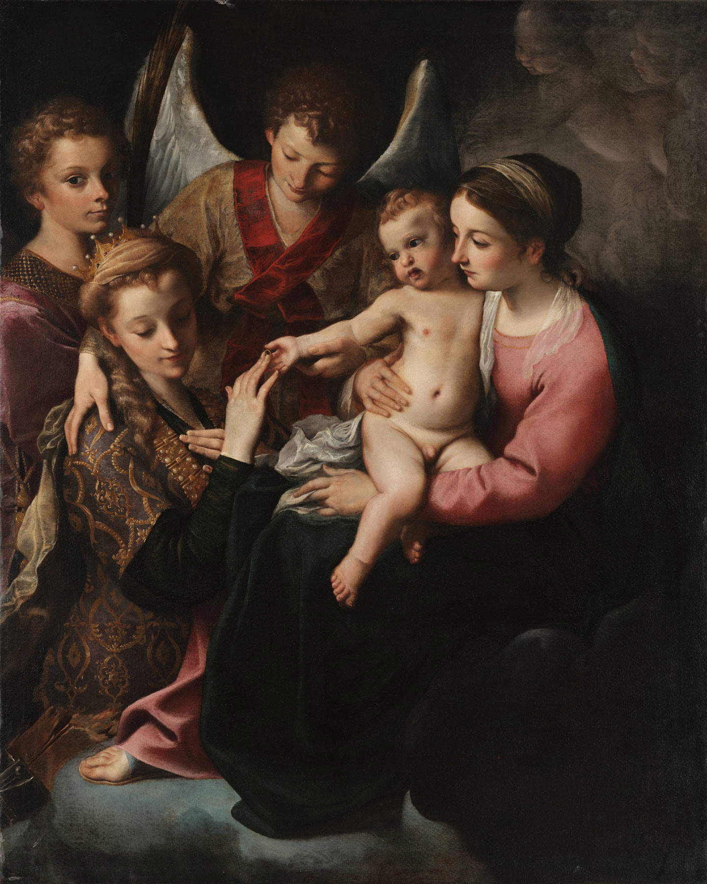 Annibale Carracci, Mystic Marriage of Saint Catherine (1585; oil on canvas, 160 x 128 cm; Naples, Museo e Real Bosco di Capodimonte)