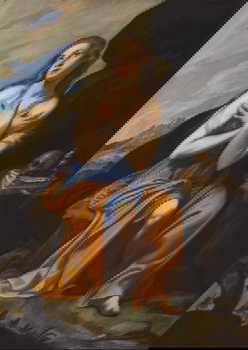 Artemisia Gentileschi, Santa Maria Maddalena in meditazione (1640; olio su tavola, 68 x 48 cm)