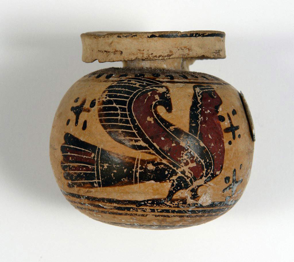 Art corinthien, Aryballos avec sirène (7e-6e siècle av. J.-C. ; céramique ; Trieste, Museo Civico Winckelmann) Art corinthien, Aryballos avec sirène (7e-6e siècle av. J.-C. ; céramique ; Trieste, Museo Civico Winckelmann)