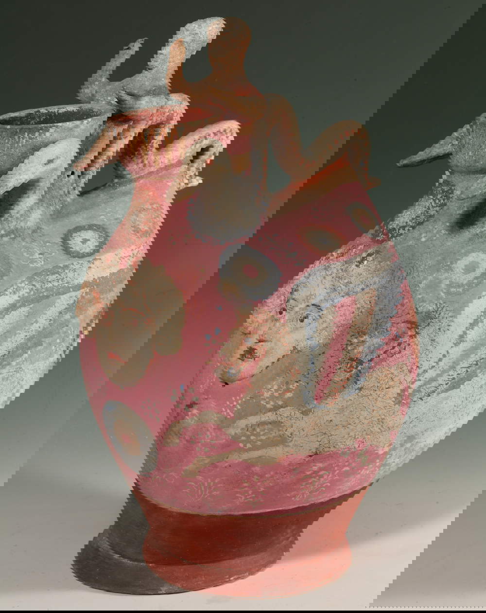 Askoi mit polychromer Verzierung (spätes 4. Jahrhundert v. Chr.; Canosa di Puglia, Archäologisches Nationalmuseum)