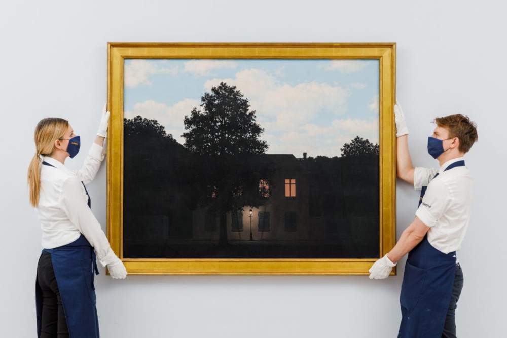 At auction at Sotheby's is the largest version of Magritte's Empire of Lights. Estimated at more than $60 million