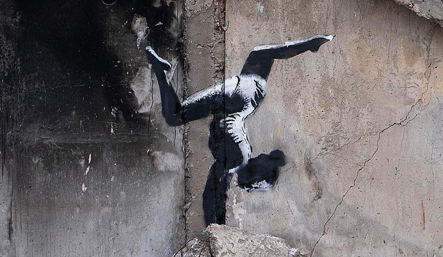 Banksy officially recognizes one of his works in Borodyanka, Ukraine