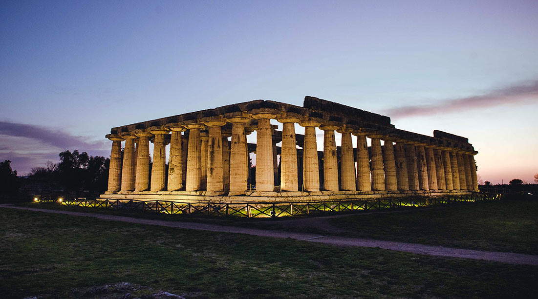 La basilica di Paestum. Foto Parco Archeologico di Paestum e Velia La basilica di Paestum. Foto Parco Archeologico di Paestum e Velia