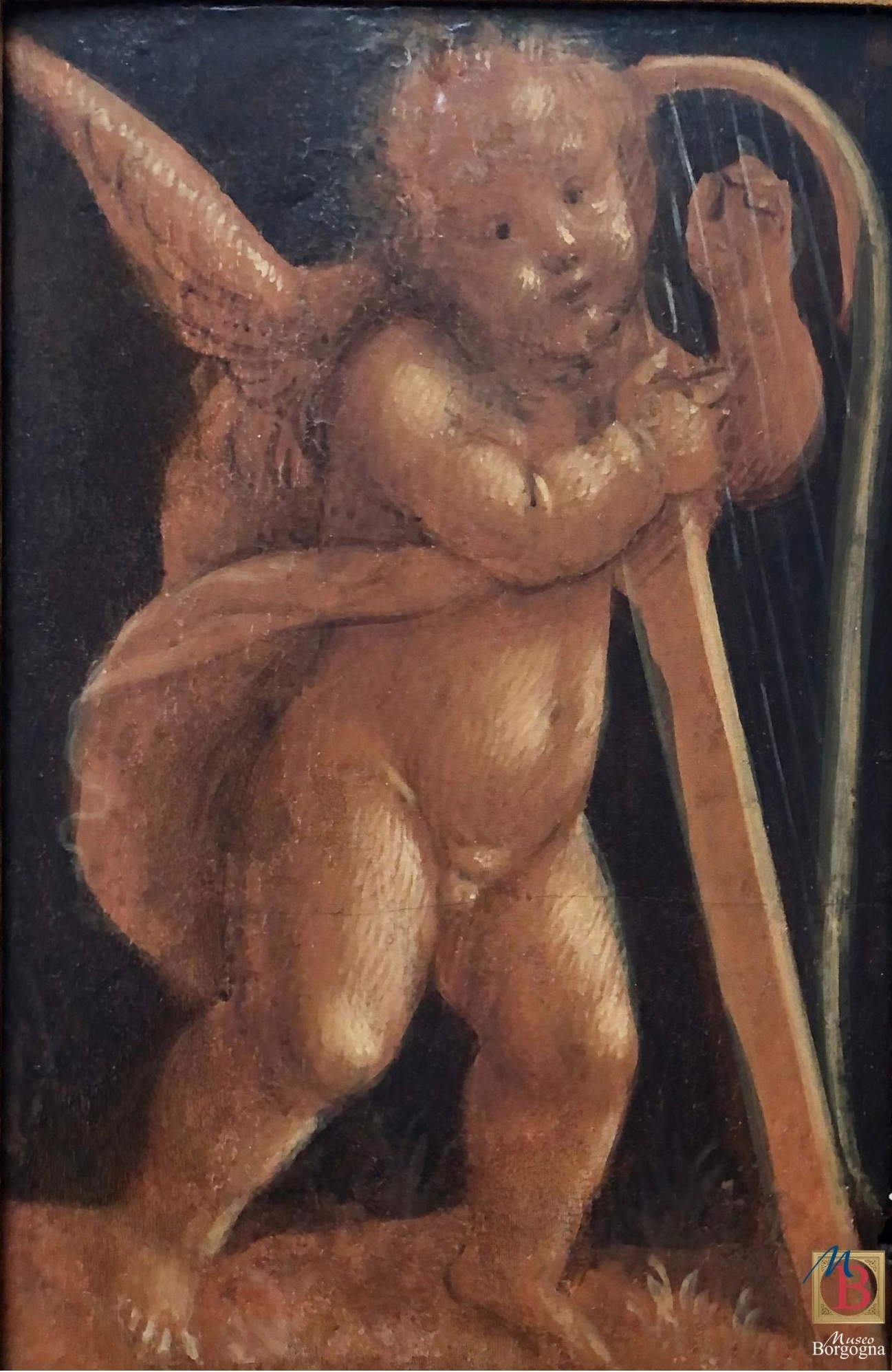 Bernardino Lanino (attr.), Ange jouant de la harpe (34,5 x 23 cm ; Vercelli, Museo Borgogna) Bernardino Lanino (attr.), Ange jouant de la harpe (34,5 x 23 cm ; Vercelli, Museo Borgogna)