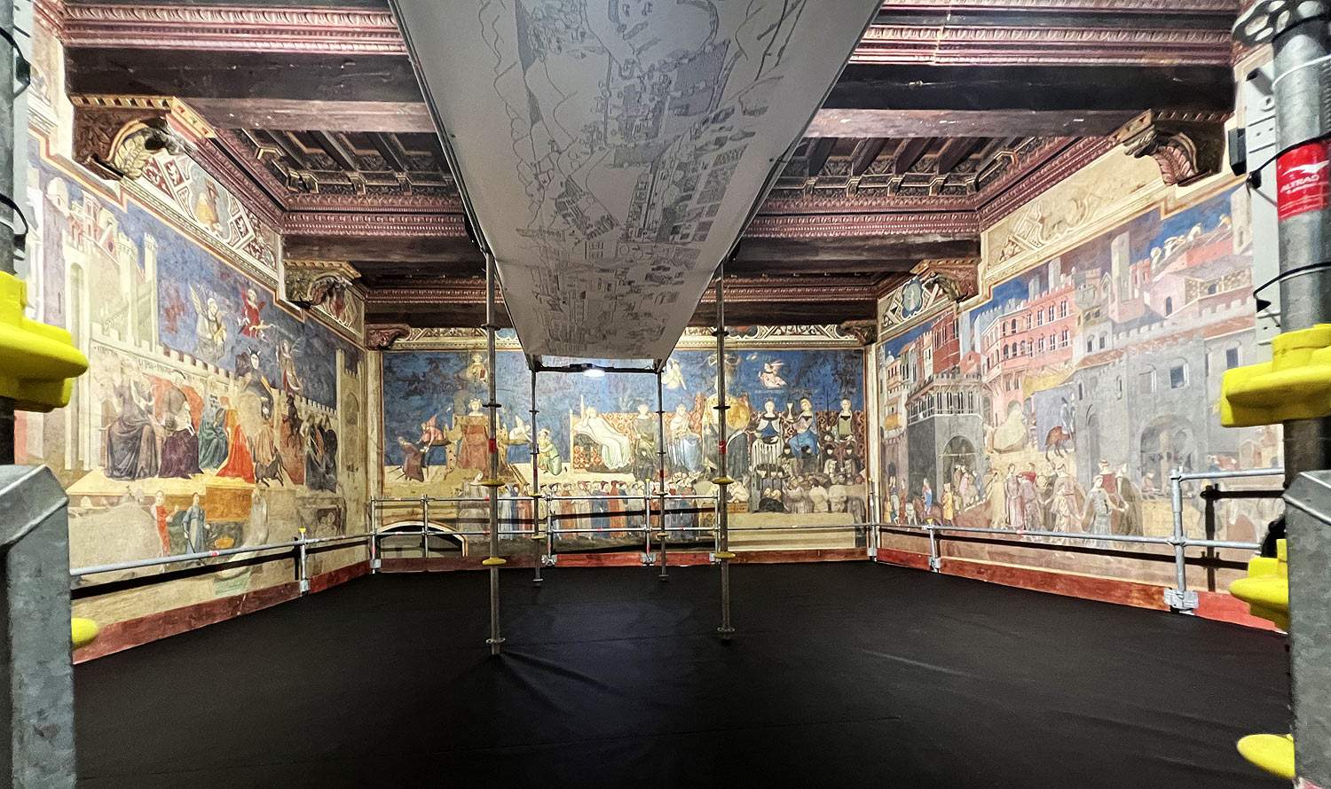 Sienne, le chantier de restauration du Buongoverno d'Ambrogio Lorenzetti commence