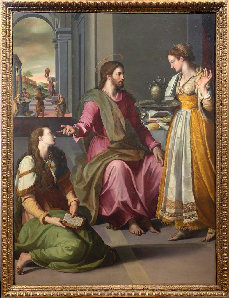 Portinari Salviati Palace, Salviati Chapel, painting with Christ at the House of Martha and Magdalene. Alessandro Allori and helpers; 1579-1580