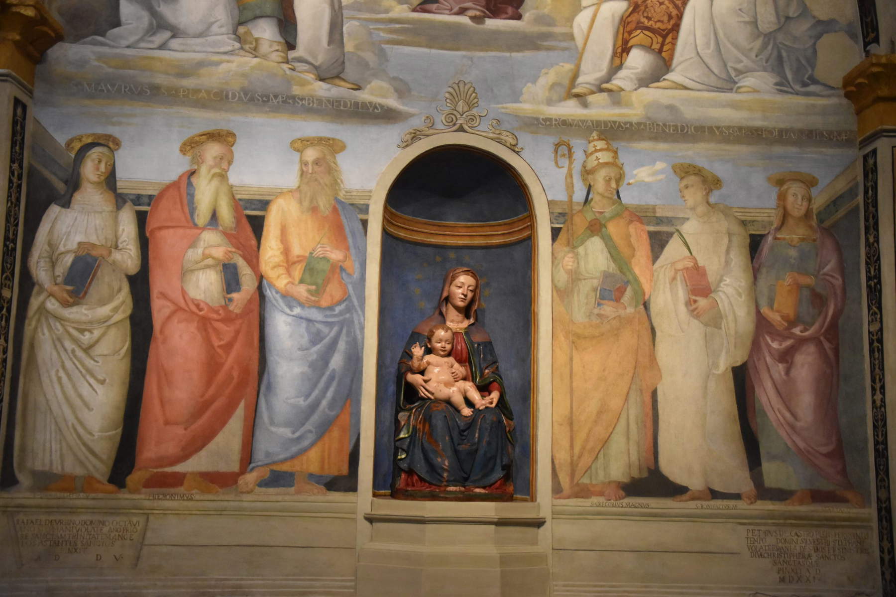 Les saints du Pérugin après restauration. Photo Municipalité de Pérouse Les saints du Pérugin après restauration. Photo Municipalité de Pérouse