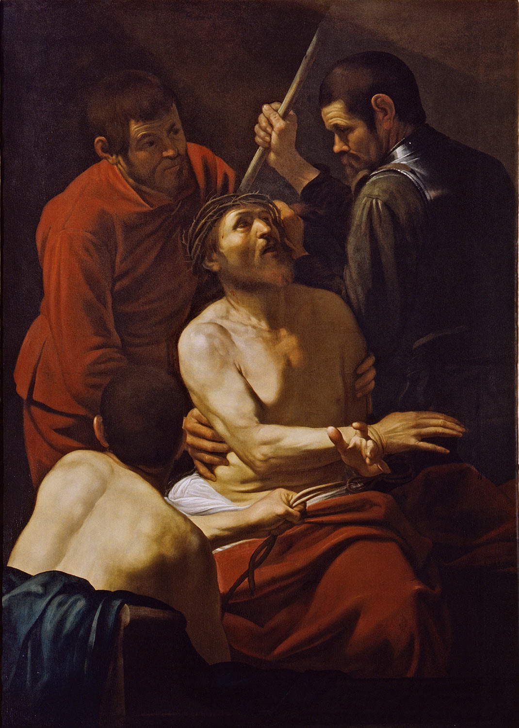 Caravaggio, Incoronazione di spine (1602-1603; olio su tela, 178 x 125 cm; Prato, Palazzo Alberti)