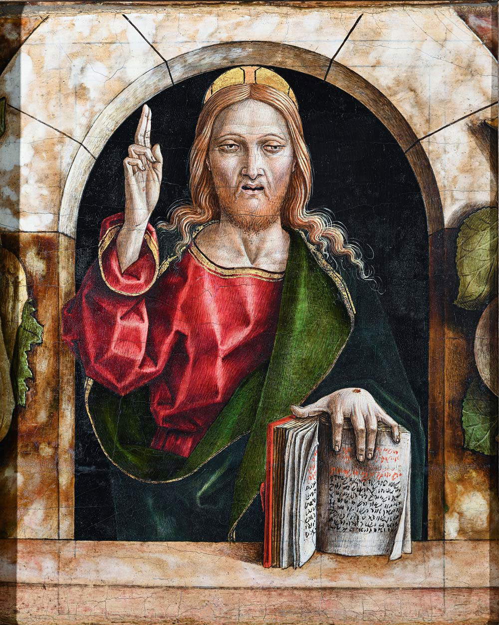 Carlo Crivelli, Bénédiction du Christ (36 x 26,5 cm ; Rome, Museo Nazionale di Castel Sant'Angelo) Carlo Crivelli, Bénédiction du Christ (36 x 26,5 cm ; Rome, Museo Nazionale di Castel Sant'Angelo)