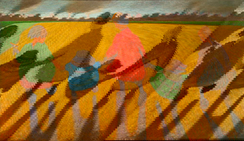 Carlo Eerba, Los molinetes de la aldea (1913/1914; óleo sobre lienzo, 195 x 178 cm; colección particular) © Bacci di Capaci