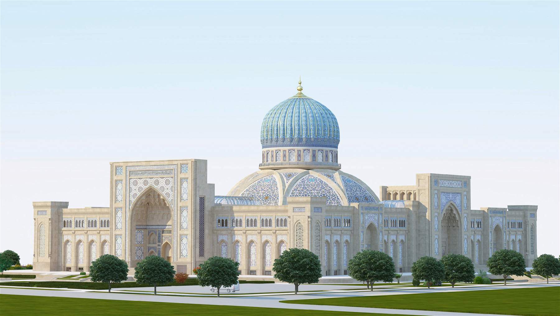 Uzbekistan, an Italian company made mosaics for the new Center for Islamic Civilization
