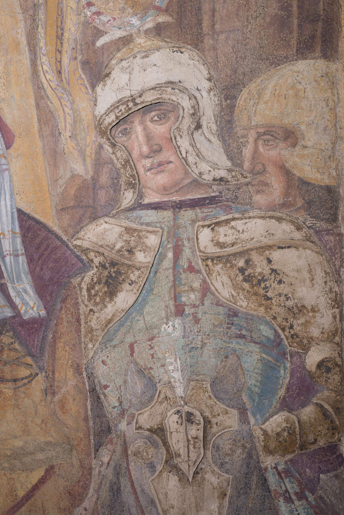 Donato Montorfano, Crucifixion, détail du soldat en armure. Photo de Mauro Renzani Donato Montorfano, Crucifixion, détail du soldat en armure. Photo de Mauro Renzani