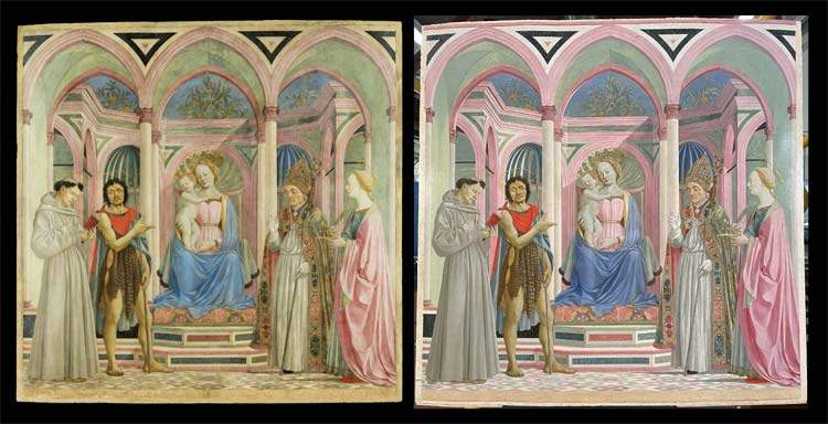 Florence, finishes restoration of Domenico Veneziano's Magnoli Altarpiece
