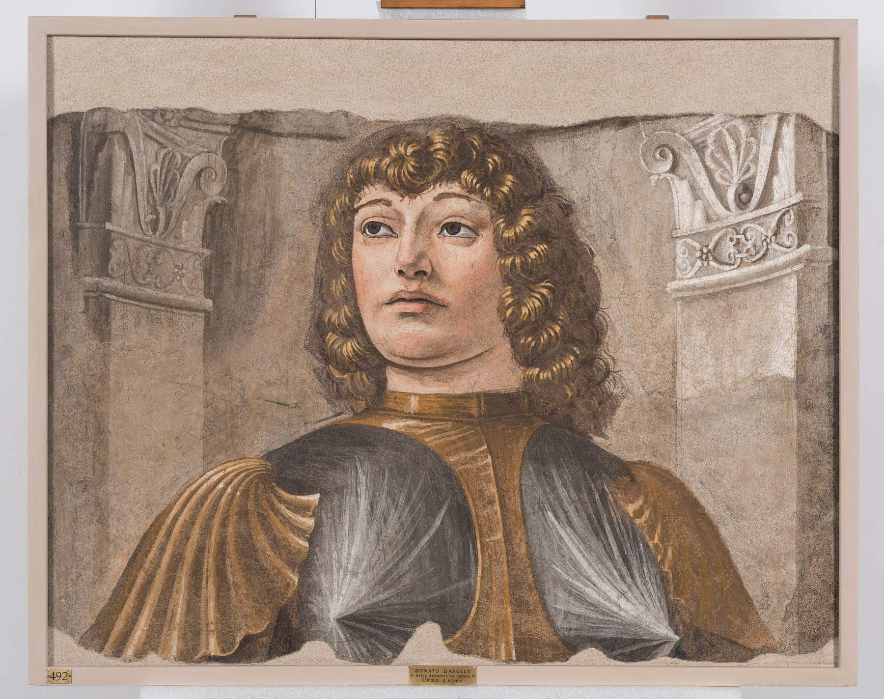 Donato Bramante, Mann der Kunst (freistehendes Fresko; Mailand, Pinacoteca di Brera) Donato Bramante, Mann der Kunst (freistehendes Fresko; Mailand, Pinacoteca di Brera)