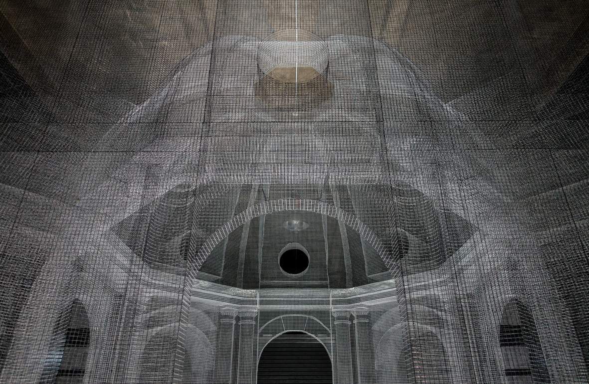 Ravenna's MAR has acquired Sacral, Edoardo Tresoldi's large wire mesh temple