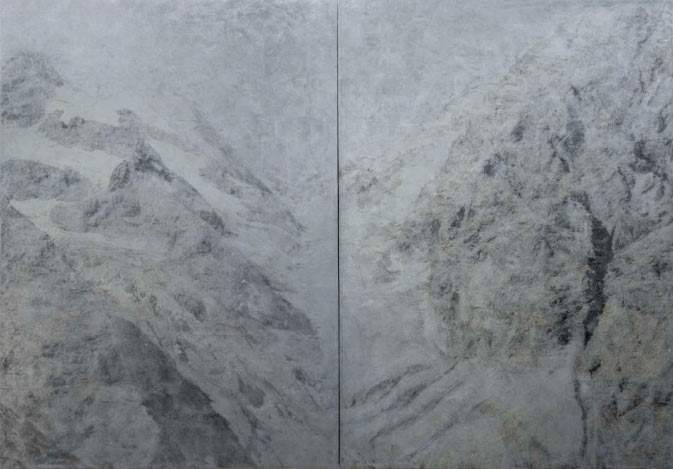 Fragmentations: minimal landscapes by Federico Seppi on display in Trento. 
