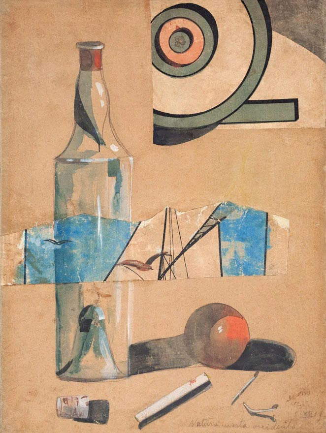 Filippo de Pisis, Natura morta occidentale (1919; tempera e collage su carta intelaiata, 36 x 27 cm; Verona, Fondazione Cariverona) Filippo de Pisis, Natura morta occidentale (1919; tempera e collage su carta intelaiata, 36 x 27 cm; Verona, Fondazione Cariverona)