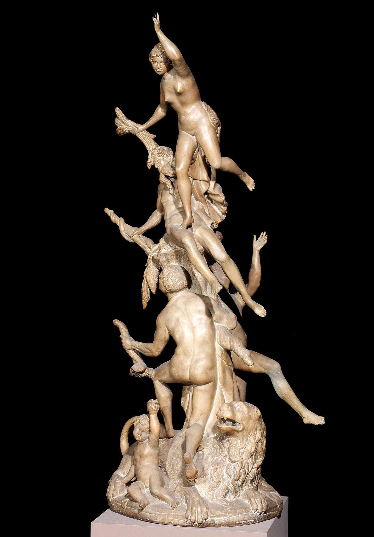 Francesco Bertos, Alegoría de África (primera mitad del siglo XVIII; mármol, ca. 100 x 50 cm; Milán, colección privada)