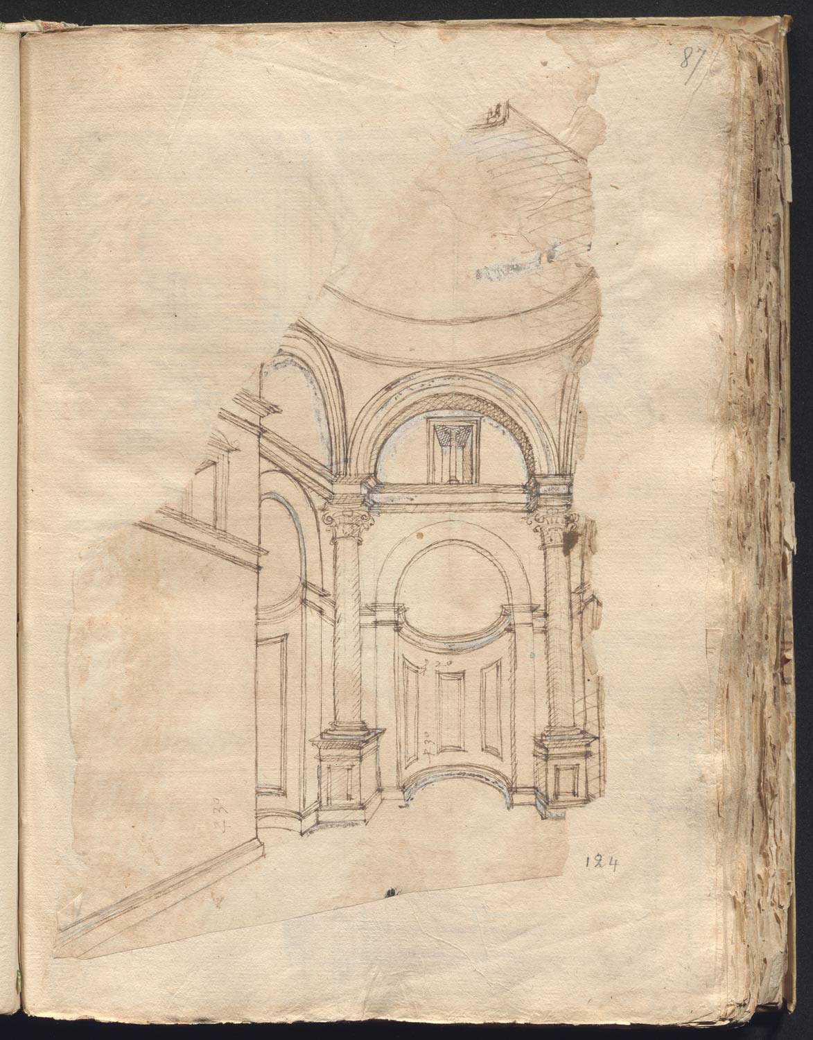 Francesco di Giorgio Martini, Progetto per l’interno di San Bernardino (Firenze, Biblioteca Laurenziana) Francesco di Giorgio, Projekt für das Innere von San Bernardino (Florenz, Laurentianische Bibliothek)