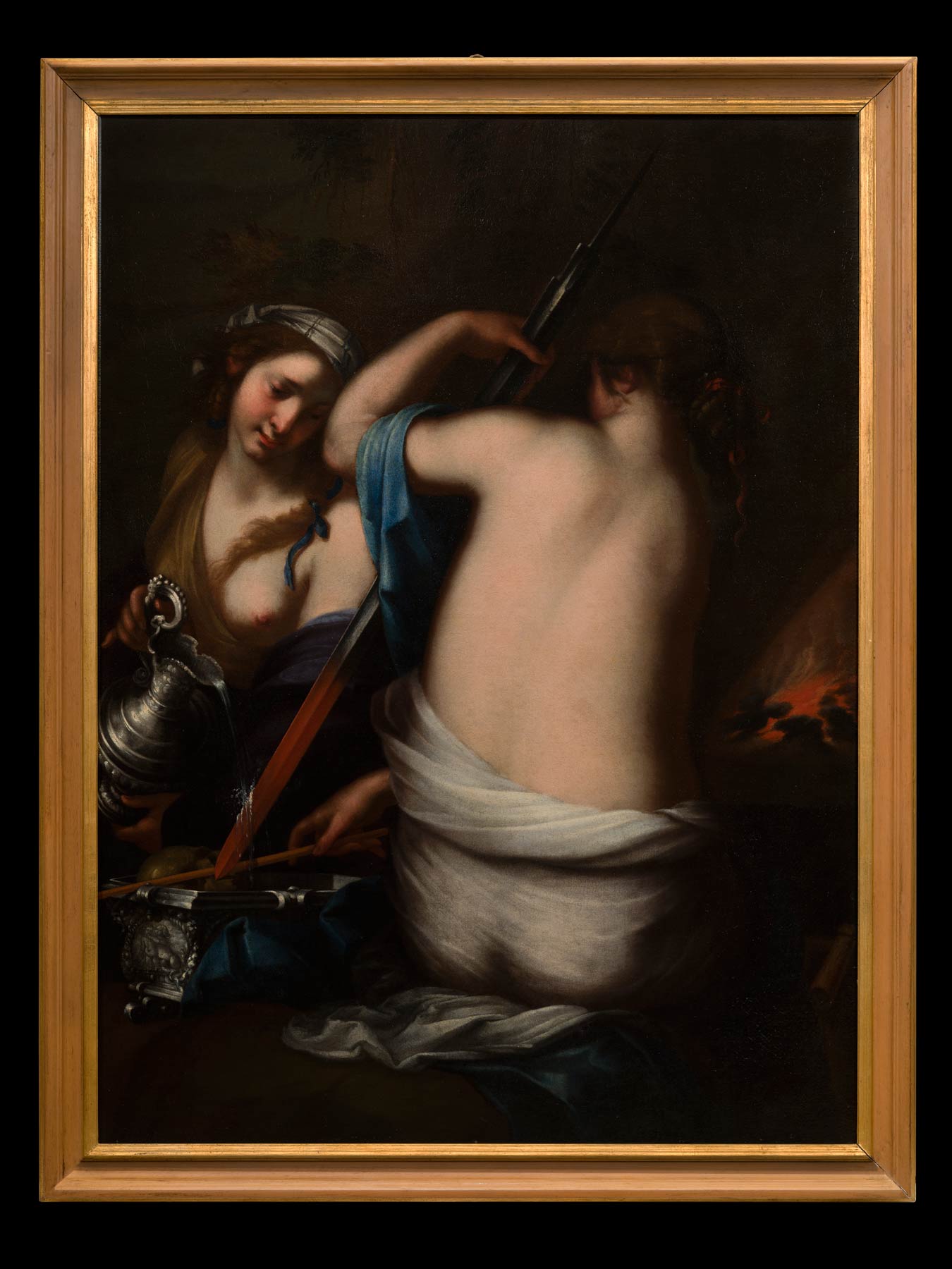 Francesco Furini e bottega, Maghe temprano la spada di un cavaliere (1638-1640 circa; olio su tela; Archivio Patrimonio Artistico Intesa Sanpaolo). Foto di Ottaviano Caruso Francesco Furini e bottega, Maghe temprano la spada di un cavaliere (1638-1640 circa; olio su tela; Archivio Patrimonio Artistico Intesa Sanpaolo). Foto di Ottaviano Caruso