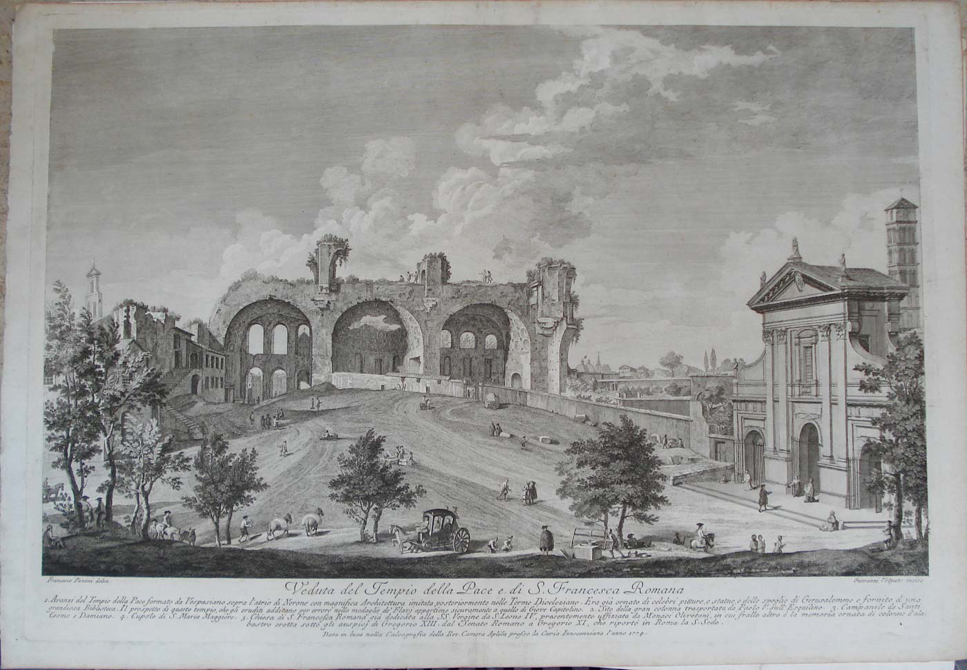 Francesco Panini, View of the Temple of Peace and St. Francesca Romana Francesco Panini, View of the Temple of Peace and St. Francesca Romana