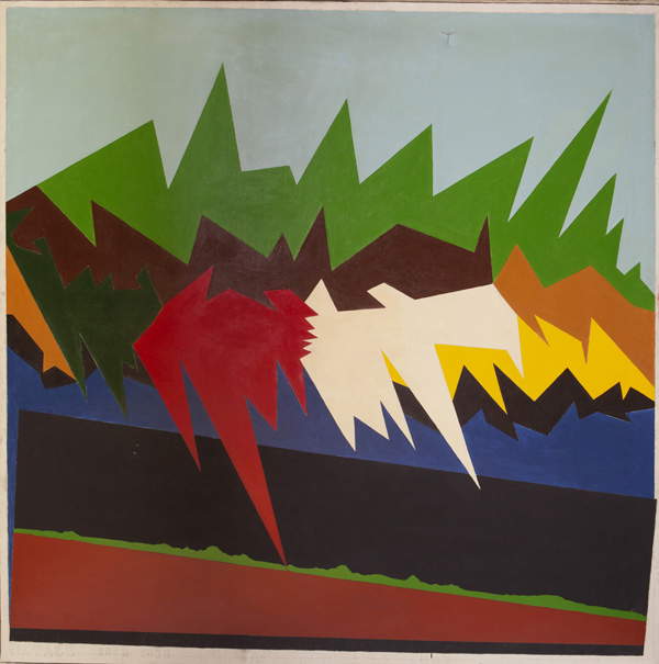 Franco Angeli, De los Apeninos a los Andes (1973; esmalte sobre lienzo, 258 x 258 cm; Colección particular) Franco Angeli, De los Apeninos a los Andes (1973; esmalte sobre lienzo, 258 x 258 cm; Colección particular)