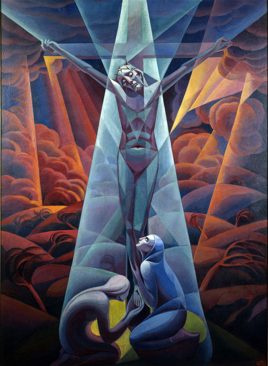 Gerardo Dottori, Crocifissione (1927 olio su tela, 170 x 133 cm; Città del Vaticano, Musei Vaticani, Collezione d’Arte Moderna e Contemporanea, inv. 24650)  Foto © Governatorato SCV, Direzione dei Musei e dei Beni Culturali Gerardo Dottori, Crocifissione (1927 olio su tela, 170 x 133 cm; Città del Vaticano, Musei Vaticani, Collezione d’Arte Moderna e Contemporanea, inv. 24650)  Foto © Governatorato SCV, Direzione dei Musei e dei Beni Culturali