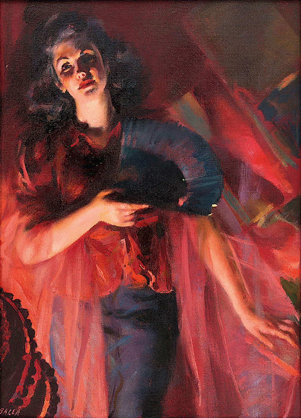 Giacomo Balla, Les quatre saisons en rouge, automne (1940 ; huile sur panneau et grillage, 110 x 80 cm) Giacomo Balla, Les quatre saisons en rouge, automne (1940 ; huile sur panneau et grillage, 110 x 80 cm)