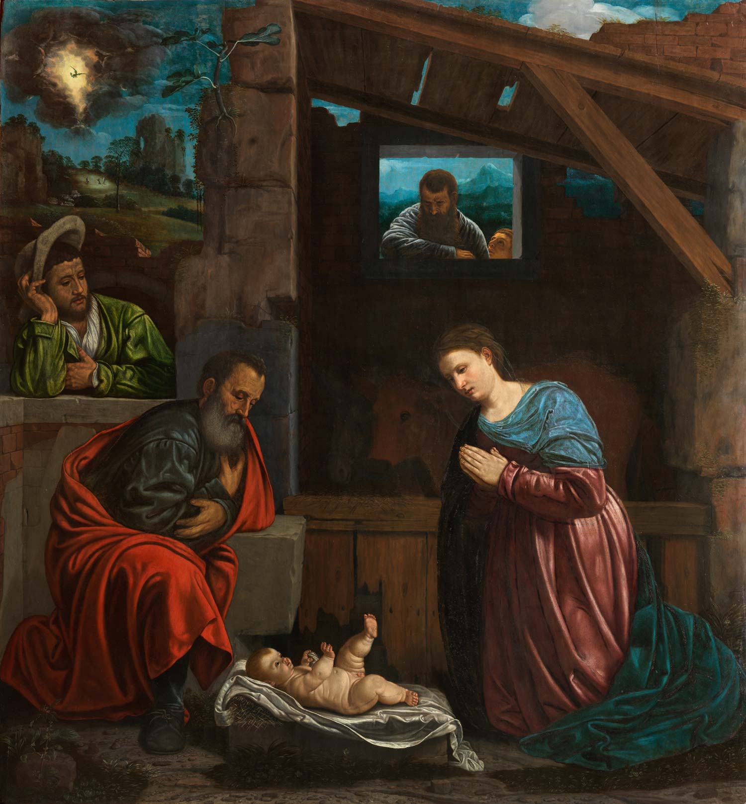 Gian Gerolamo Savoldo, Adorazione dei pastori (olio su tavola, 191,5 × 178,5 cm; Brescia, Pinacoteca Tosio Martinengo) Gian Gerolamo Savoldo, Adorazione dei pastori (olio su tavola, 191,5 × 178,5 cm; Brescia, Pinacoteca Tosio Martinengo)