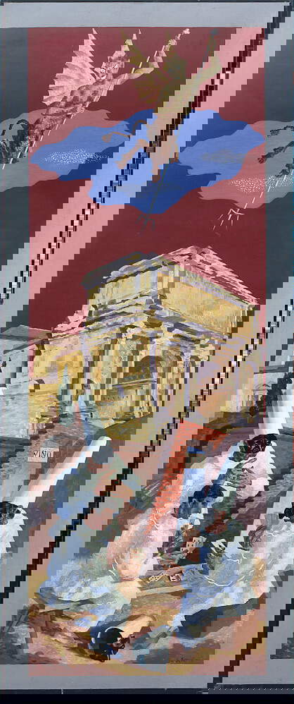 Gino Severini, Le demon du jeu (1928; óleo sobre lienzo, 160 x 66 cm; Milán, Pinacoteca di Brera)