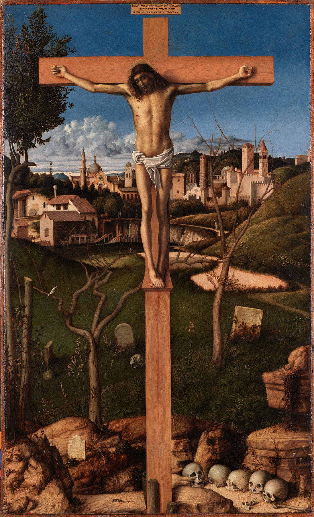 Giovanni Bellini, Cristo Crocifisso (1490-1502; olio su tavola, 81 x 49 cm; Prato, Palazzo Alberti)
