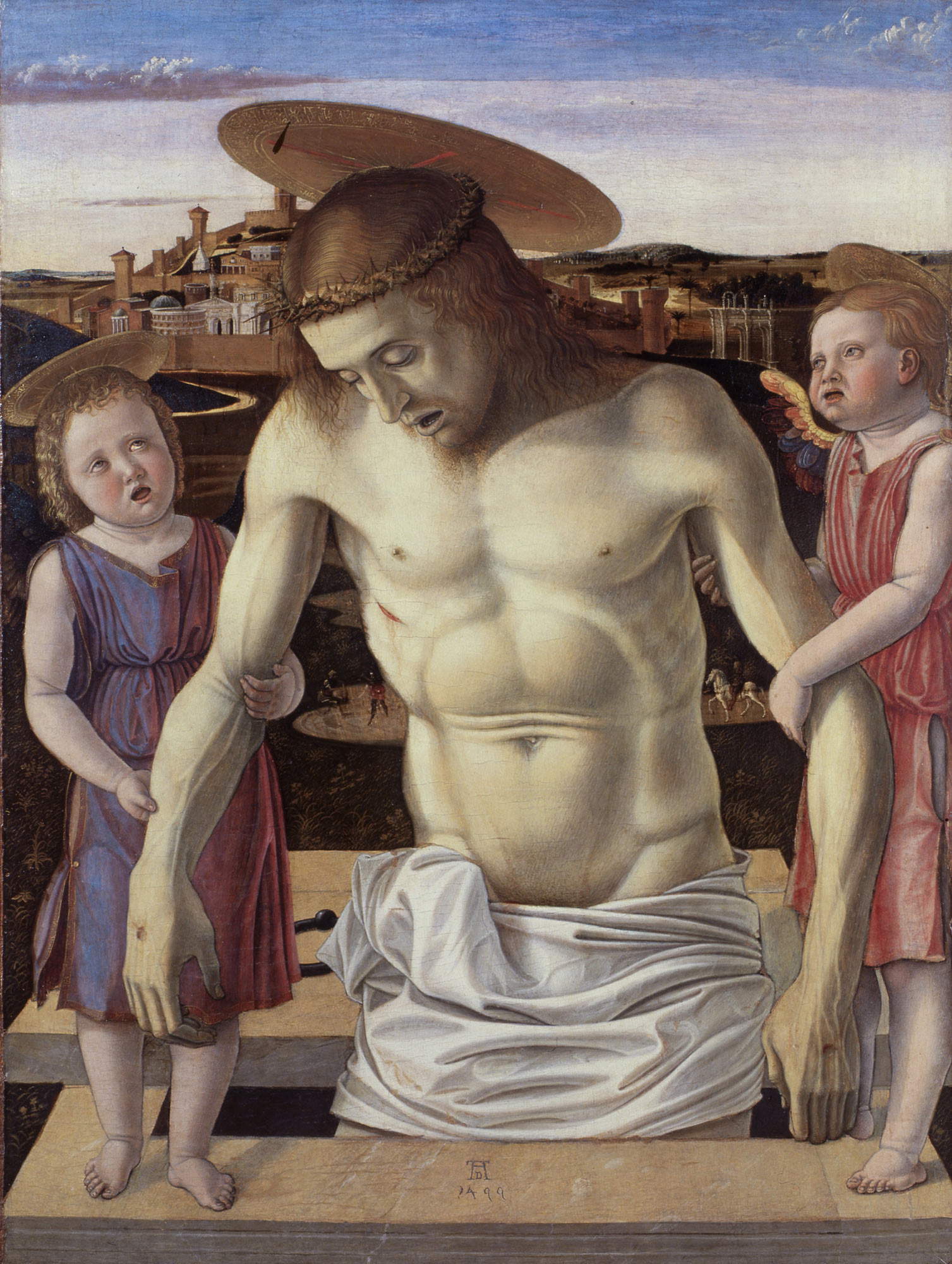 Giovanni Bellini, Imago Pietatis (1456 circa; tempera (?) su tavola, 63,4 x 48,5 cm; Venezia, Fondazione Musei Civici di Venezia, Museo Correr, inv. C1. I 39) 2021 © Archivio Fotografico - Fondazione Musei Civici di Venezia Giovanni Bellini, Imago Pietatis (1456 circa; tempera (?) su tavola, 63,4 x 48,5 cm; Venezia, Fondazione Musei Civici di Venezia, Museo Correr, inv. C1. I 39) 2021 © Archivio Fotografico - Fondazione Musei Civici di Venezia