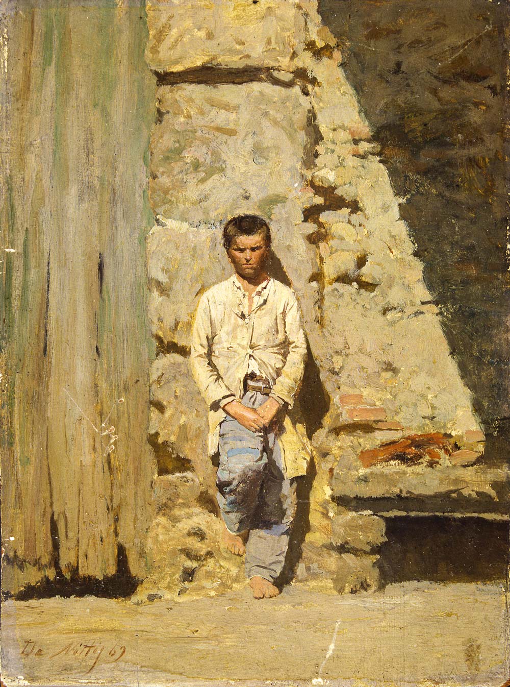 Giuseppe De Nittis, Niño al sol (1869; óleo sobre tabla, 19 x 16 cm; colección privada) Cortesía del Instituto de Bellas Artes Butterfly, Galería de Arte, Lugano Giuseppe De Nittis, Niño al sol (1869; óleo sobre tabla, 19 x 16 cm; colección privada) Cortesía del Instituto de Bellas Artes Butterfly, Galería de Arte, Lugano