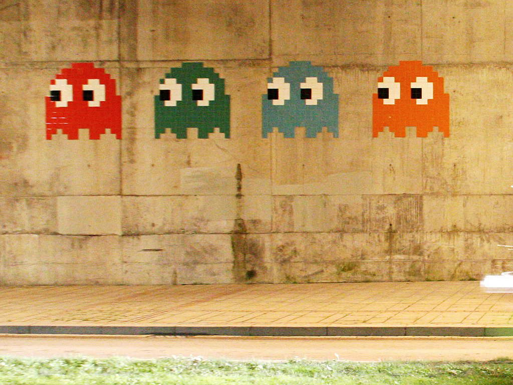 Space Invader, Pacman (mural; Bilbao) Space Invader, Pacman (mural; Bilbao)