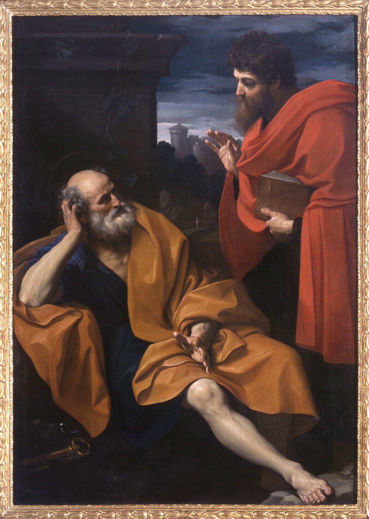 Guido Reni, Paul Reprimands Penitent Peter (c. 1609; oil on canvas, 197 x 140 cm; Milan, Pinacoteca di Brera) Guido Reni, Paul Reprimands Penitent Peter (c. 1609; oil on canvas, 197 x 140 cm; Milan, Pinacoteca di Brera)