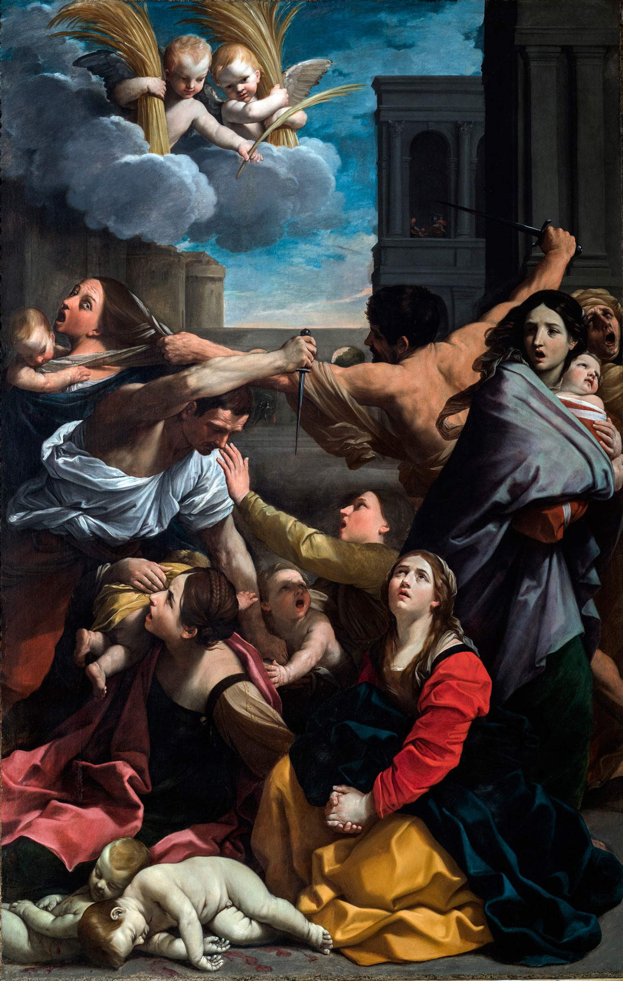 Guido Reni, Strage degli innocenti (1611; oil on canvas, 268 x 170 cm; Bologna, Pinacoteca Nazionale). Photo by Marco Baldassari, © by permission of the Ministry of Culture - Pinacoteca Nazionale di Bologna Guido Reni, Strage degli innocenti (1611; oil on canvas, 268 x 170 cm; Bologna, Pinacoteca Nazionale). Photo by Marco Baldassari, © by permission of the Ministry of Culture - Pinacoteca Nazionale di Bologna