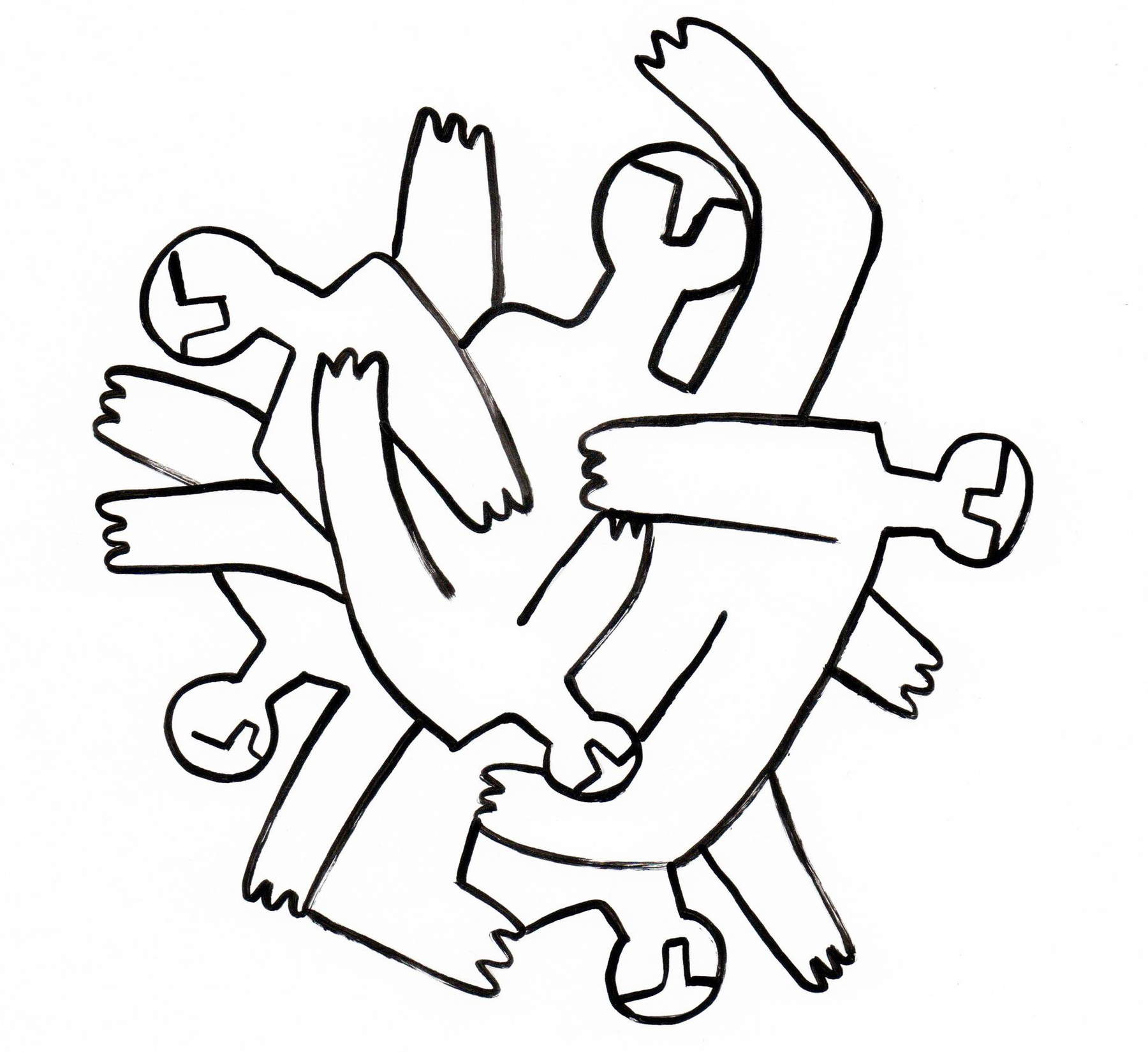 Hannes Egger, Different Forms of Togetherness (2022; schwarz auf Wand, Maße variabel). Mit Genehmigung des Künstlers Hannes Egger, Different Forms of Togetherness (2022; schwarz auf Wand, Maße variabel). Mit Genehmigung des Künstlers