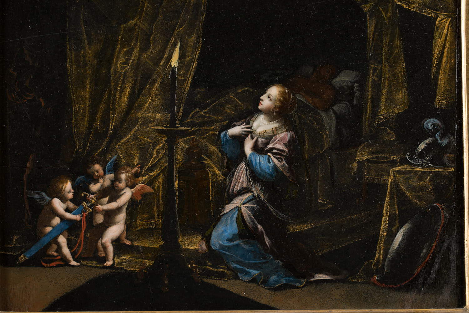 Jacques Stella, Giuditta in preghiera (olio e oro su marmo belga, 33 x 28 cm; Roma, Galleria Borghese) Jacques Stella, Giuditta in preghiera (olio e oro su marmo belga, 33 x 28 cm; Roma, Galleria Borghese)