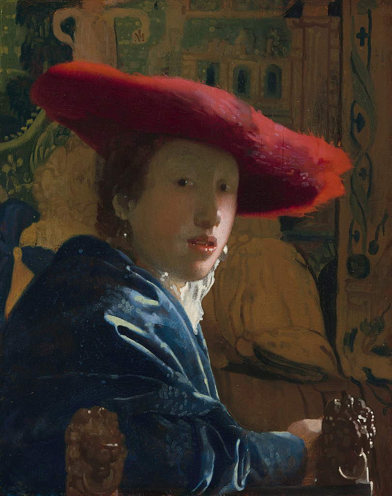 Jan Vermeer, Ragazza con il cappello rosso (1666-1667 circa; Wahington, National Gallery of Art) Jan Vermeer, Ragazza con il cappello rosso (1666-1667 circa; Wahington, National Gallery of Art)