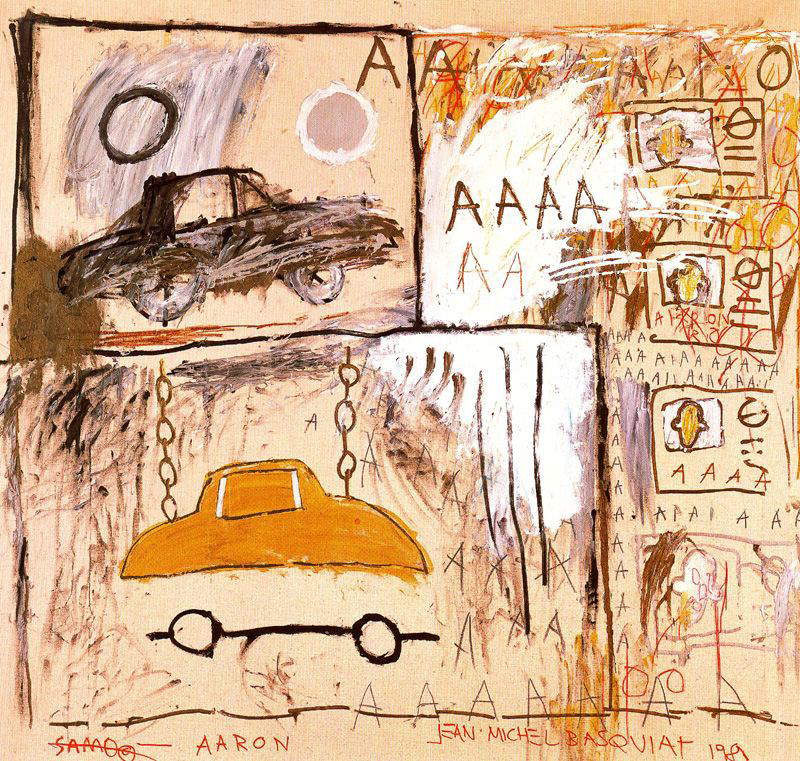 Jean-Michel Basquiat, Cadillac Moon (1981; acrilico e olio su tela, 162 x 172 cm; Collezione privata) Jean-Michel Basquiat, Cadillac Moon (1981; acrilico e olio su tela, 162 x 172 cm; Collezione privata)