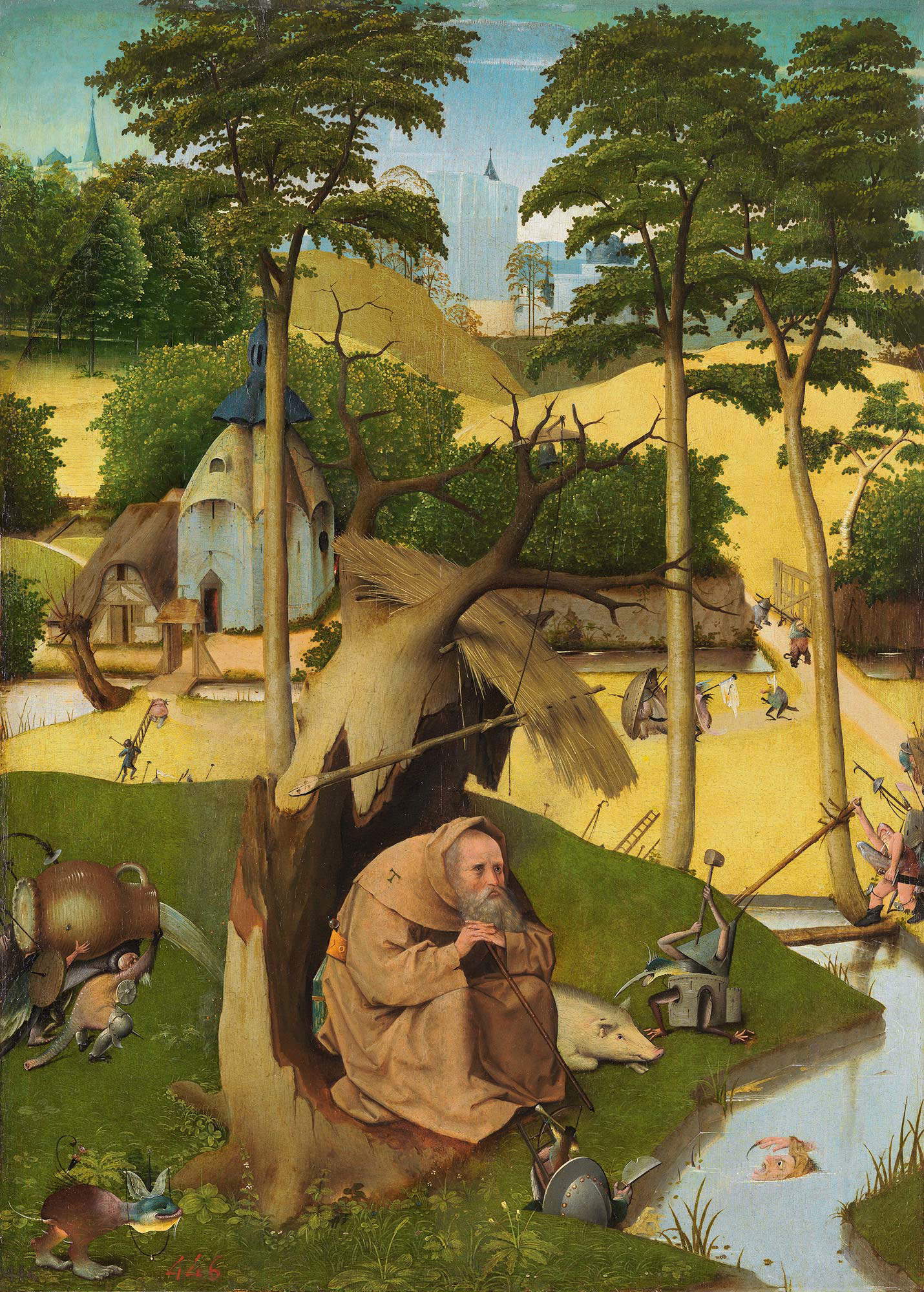Jheronimus Bosch, Le tentazioni di sant&rsquo;Antonio (1500-1525 circa; olio su tavola; Madrid, Museo Nacional del Prado). &copy; Archivio fotografico, Museo Nacional del Prado, Madrid